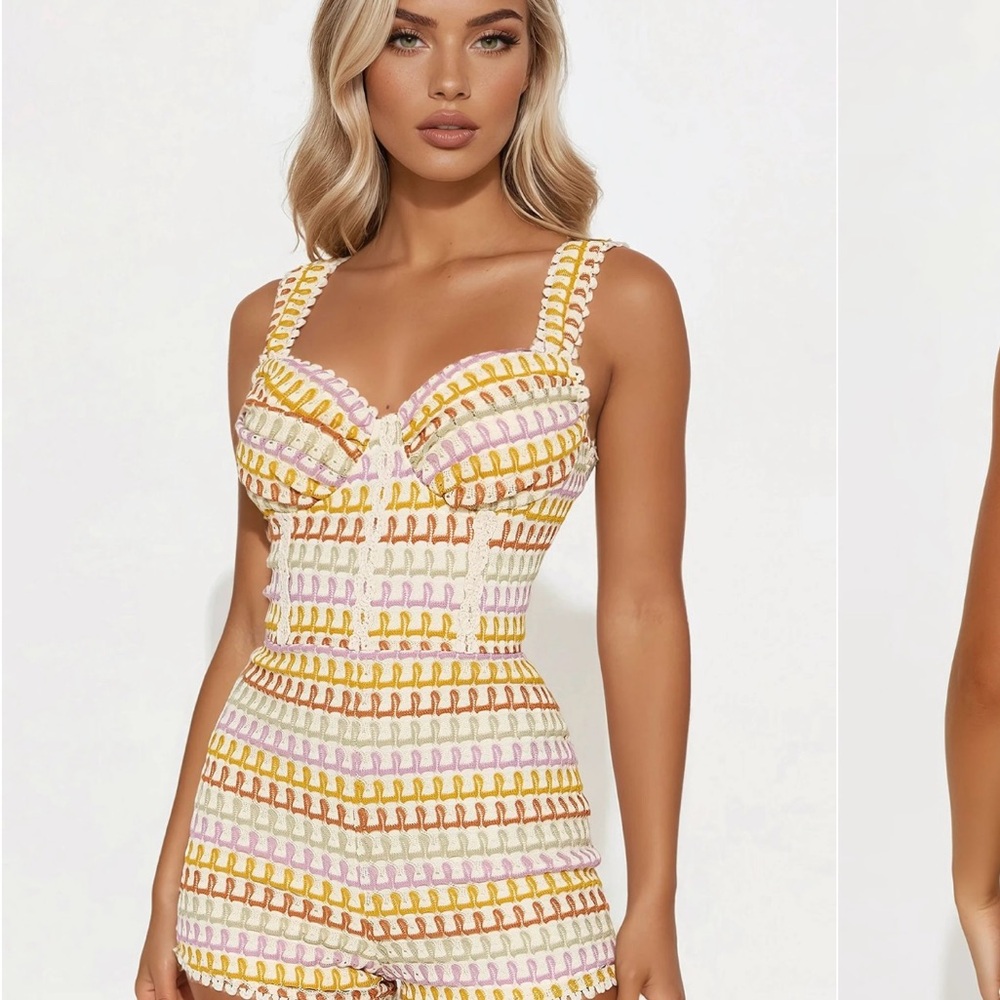 Fashion Nova Multicolor Knit Romper